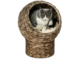 Cesta de Rattan para Gatos 40x37x51cm, Caverna/cama para Pets, Café Ge