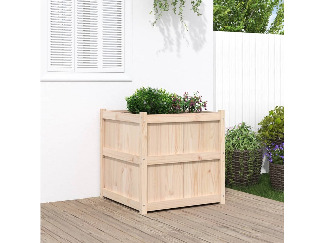 Vidaxl Vaso De Jardim 70x70x70 Cm Madeira De Pinho Maciça