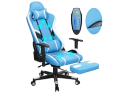 Cadeira De Escritã³rio, Design Ergonã´mico, Altura Ajustã¡vel, Azul Branco Oem
