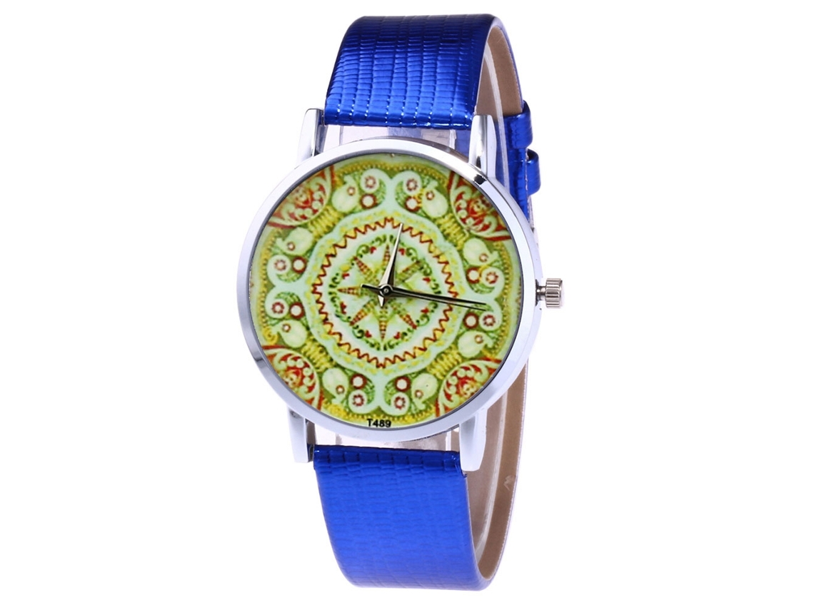 Reloj De Pareja Unisex De Negocios Con Correa De Cuero Pu Quartz Zhoulianfa Azul
