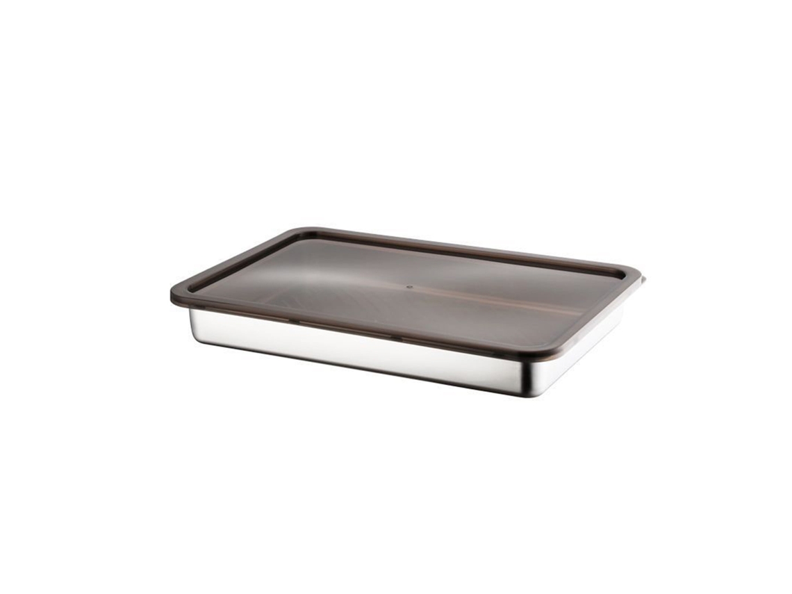 Recipiente Para Bacon E Carnes Em Aço Inox - Caixa Hermética De Conservação Para Geladeira