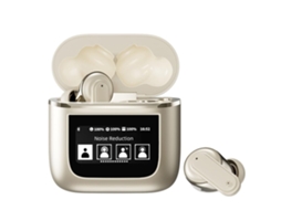Auriculares Sem Fios Bluetooth 5.4 Som Hi-fi Cancelamento De Ruído Microfone Para Chamadas Display Led/lcd Transparente Lurelia