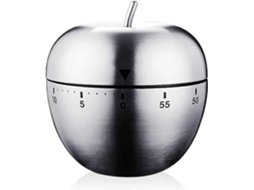 Temporizador de Cocina de Acero Inoxidable En Forma de Manzana Rotativo Mecánico Sin Batería Con Alarma
