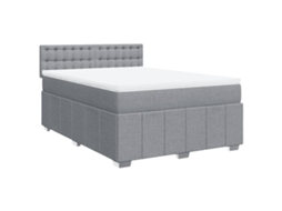 Box Spring Bed, Box Spring Beds Vidaxl Cinzeto Tecido (140  X  190  Cm)
