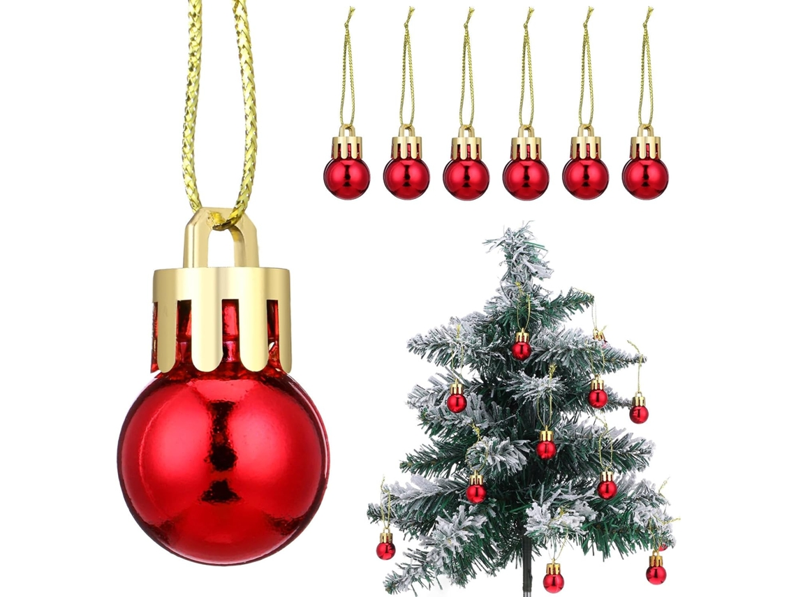 Conjunto 24 Bolas Natal Plástico Vermelhas 2 Leves Fáceis Pendurar Decoração Criativa Árvores Entradas Cm GOKOCO