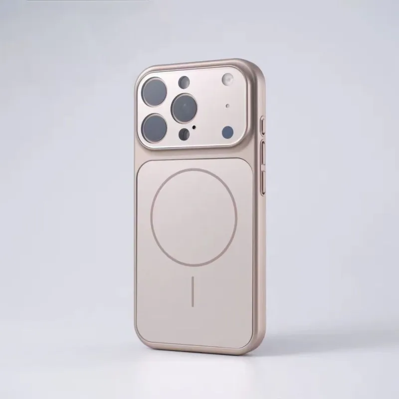 Capa Fosca Para Iphone 17 Pro Max (dourado Deserto), Compatível Com Carregamento Sem Fio Magnético.