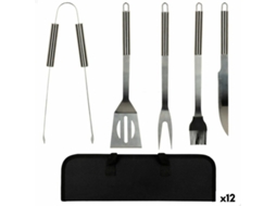 Utensílios para Churrasco Aktive 7,5 X 35 X 1,9 Cm Aço Inoxidável Silicone 12 Unidades 5 Peças