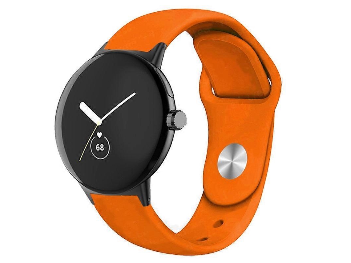 Pulseira De Silicone Com Fecho Invertido Em Cor Sólida Para Google Pixel Watch