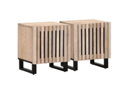 Mesa de Cabeceira Branqueada Castanho (40x34x46cm)