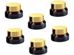 Conjunto De 6 Pequenos Potes De Vidro Para Cosméticos, Cremes E Loções Em Viagem - Transparentes E À Prova De Vazamentos.