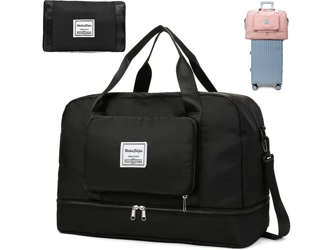2026-mochila Viaje Plegable Knowledee Separación Seco/húmedo 20-35l Impermeable Gran Capacidad Negro