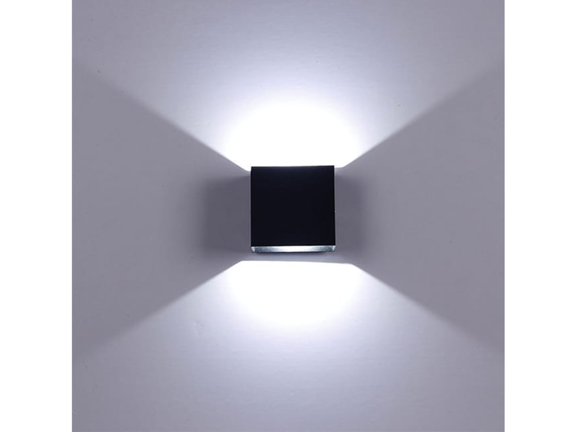 Aplique Led De Alumínio 7w Preto E Branco Para Quarto E Corredor