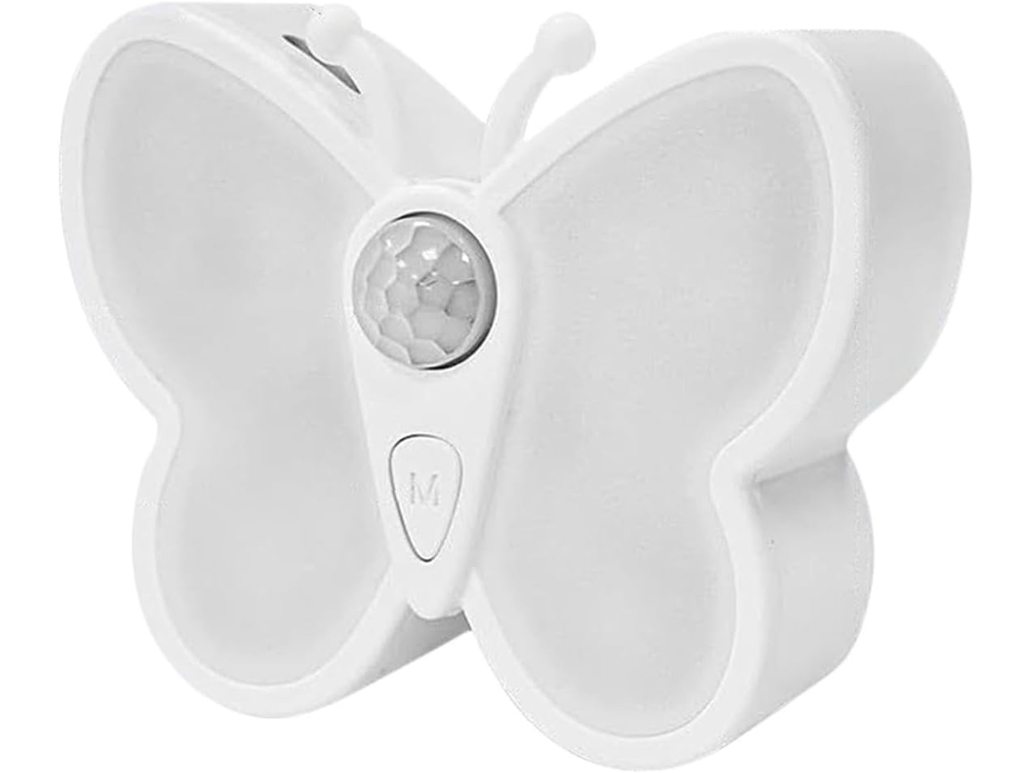 Luz noturna interna em formato de borboleta com sensor de movimento