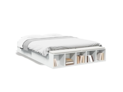Bed Frame, Bed Frames Vidaxl Branco Madeira Processada (150 X 200 Cm)