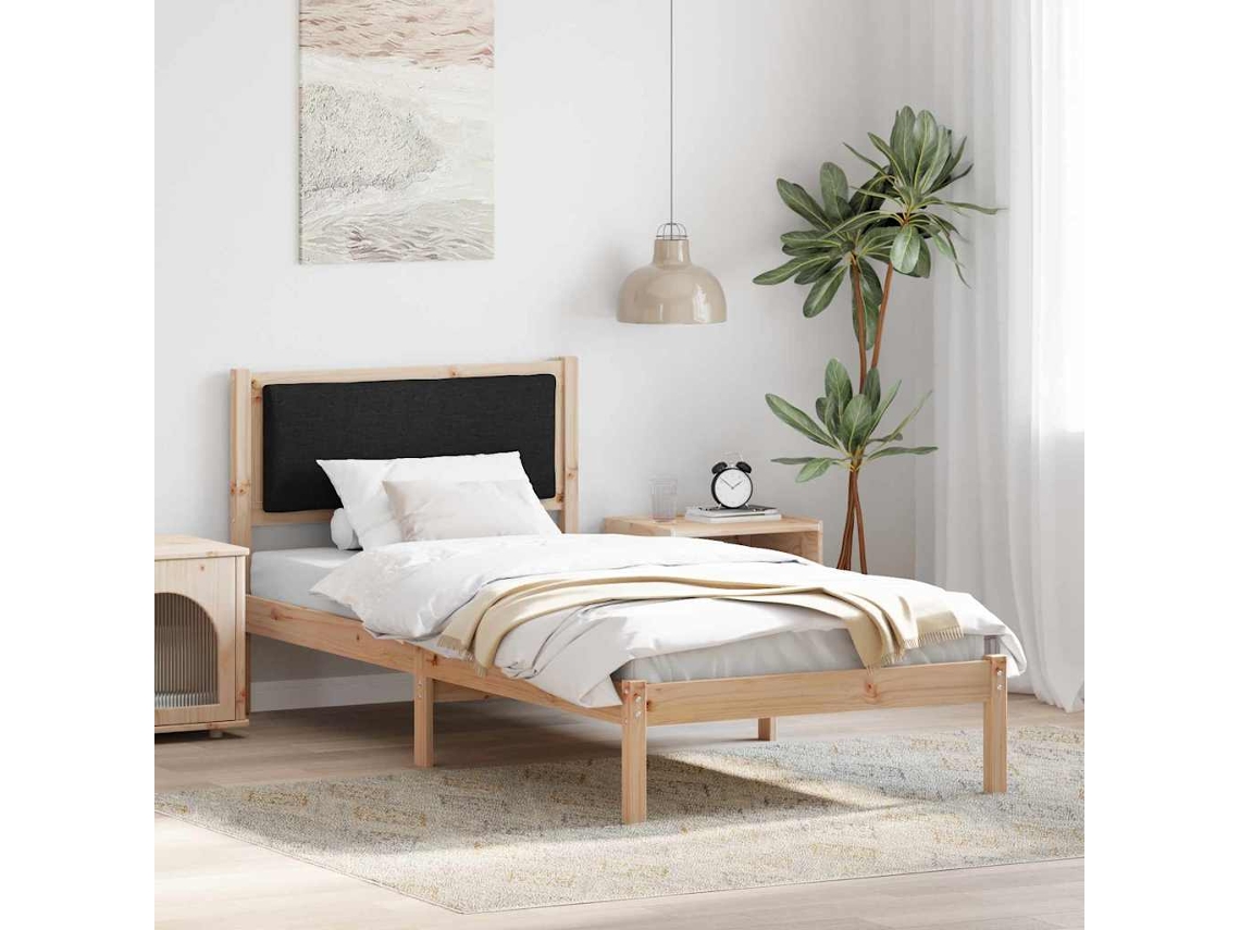 Vidaxl Estrutura Da Cama Preto 100 X 200 Cm Madeira De Pinheiro Sólida