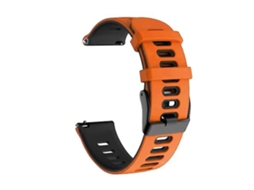 Pulseira De Relógio Estilo Garmin Move 20 Mm, Silicone Laranja/ Preto.