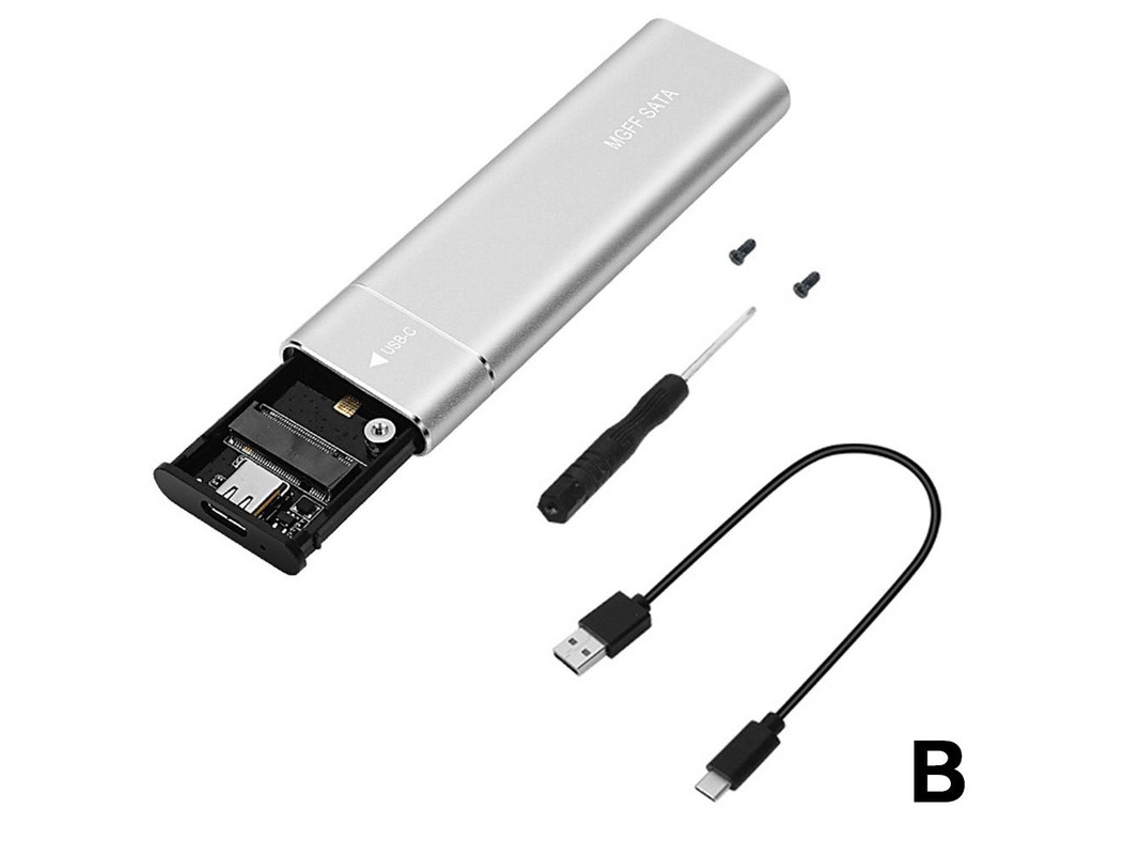 Yizhood AC Docking Station USB 3.1 Tipo C Protocolo Duplo M2 Ssd Case M.2 Ngff Sata Ssd Gabinete Externo Suporte ME Bm Chaves Prata