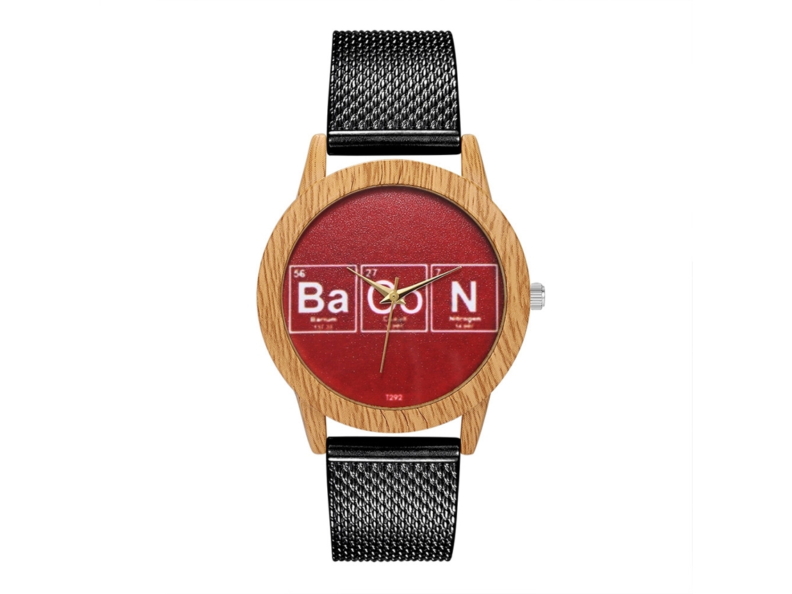 Reloj De Pulsera Unisex De Cuarzo Con Correa De Malla Y Patrón Especial Zhoulianfa (negro)