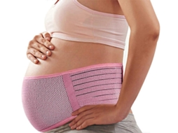 Cinta de Gravidez Rosa, Tamanho Xl, com Suporte Lombar e Abdominal para Gestantes. GOKOCO