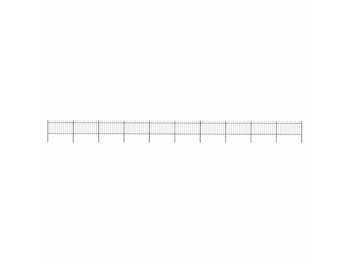 Vidaxl Cerca De Jardim Com Arco Superior Em Aço 1781,5x100 Cm Preta