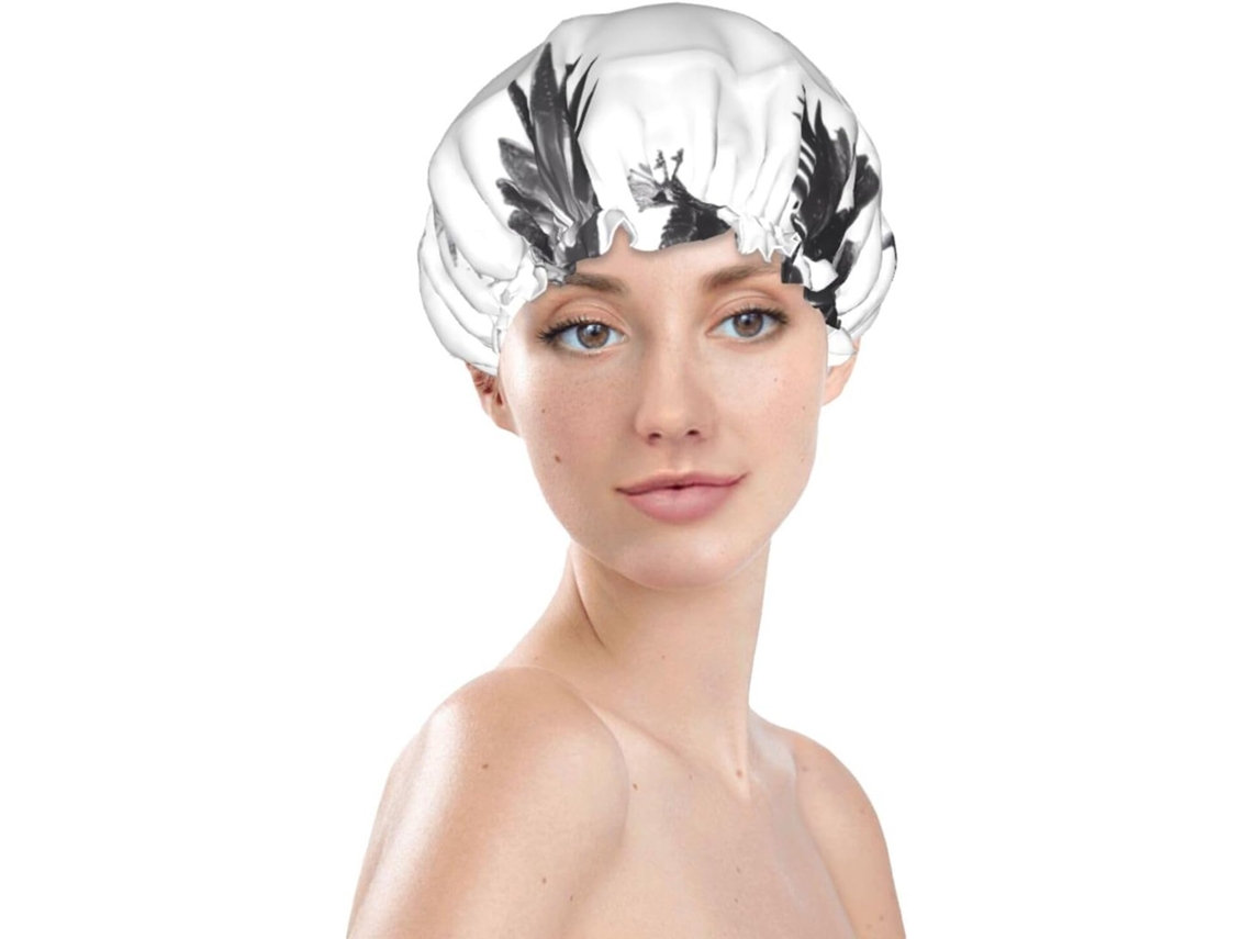 Touca De Banho Feminina, Reutilizável, Impermeável, Dupla Camada, Com Elástico, Ideal Para Cabelos Longos, Monocromática