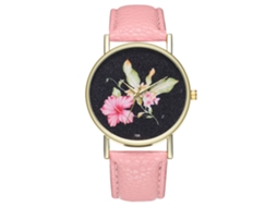 Reloj Analógico De Cuarzo Moda Hombre Mujer Cuero Pu Reloj De Pulsera De Ocio (rosa)