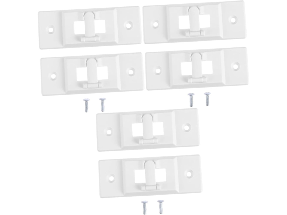 Conjunto De 6 Protetores De Parede De Plástico Para Tomadas Elétricas Com Parafusos, Brancos.