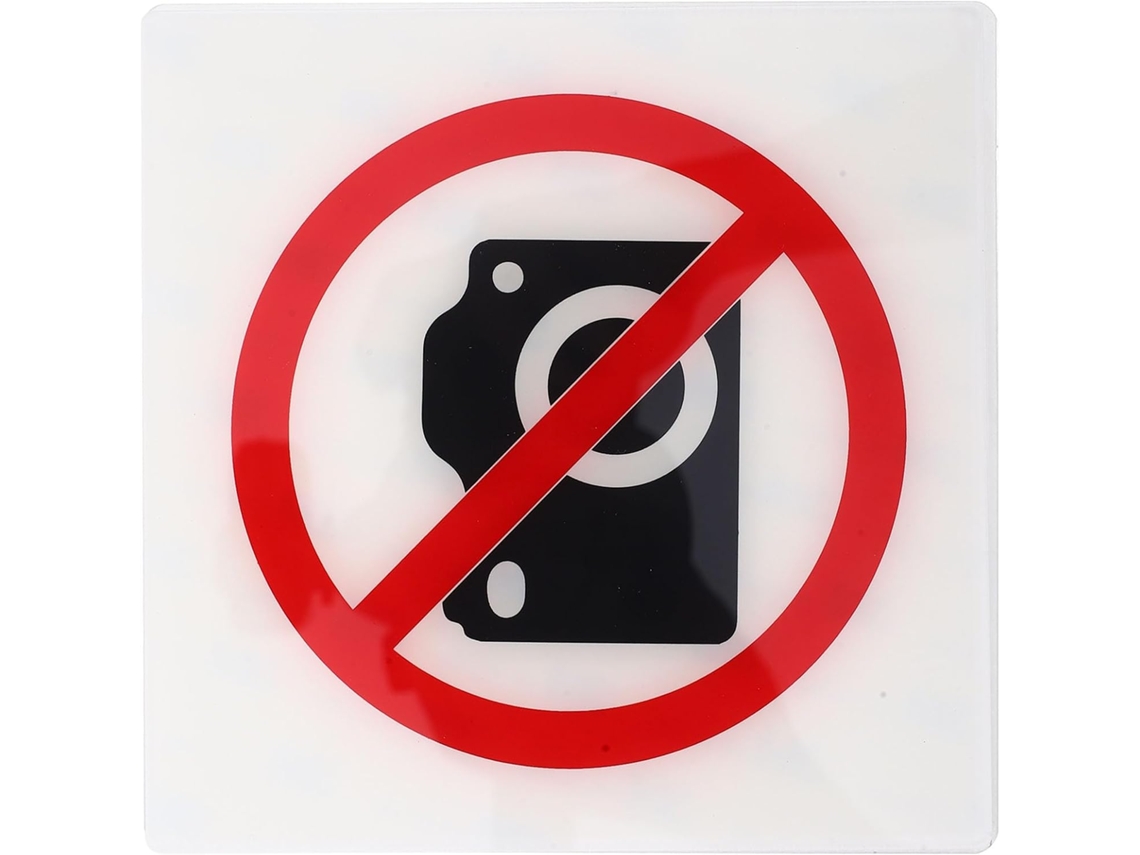 Placa De Aviso Proibido Fotografar Da Outanaya, Placa De Acrílico Branco Transparente E Versátil, Design Simples E