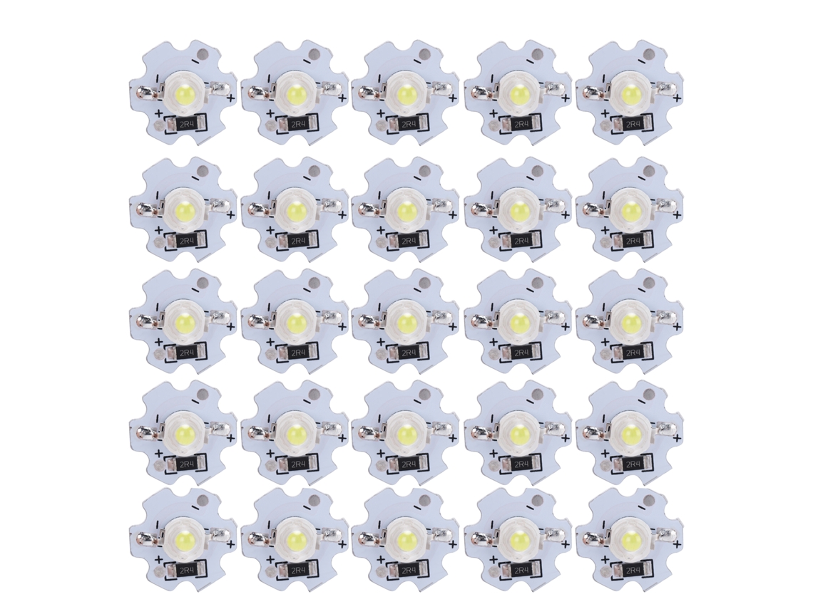 25pcs Chips Led de Alta Potência 3w 5v 200lm 10000k Branco Frio para Iluminação Diy | S/MARCA