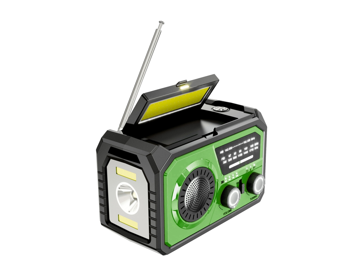 Rádio Emergência 16000mah com Manivela Solar Noaa/am/fm Portátil