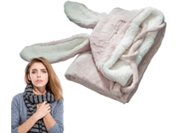 Manta com Capuz Extragrande para Meninas Macia, Portátil,, Capa Orelhas de Coelho, Suéter Pelúcia CHABERLU
