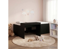 Vidaxl Cama Alta Para Crianças Com Mesa Preto 80 X 200 Cm