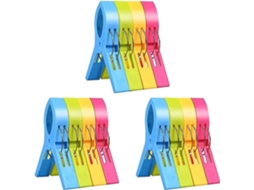 Rebe pinzas para Toallas de Playa, Resistentes, Clip Antiviento de Plástico Grande para Toallas, Colchas, Ropa Y Manteles (12 Unidades)