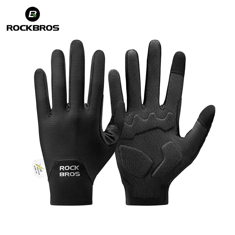 (preto, Tamanho Xl) Luvas De Ciclismo, Antiderrapante Todos Os Dedos, Unisex, Respirável, Absorção De Choque, Tela De Toque