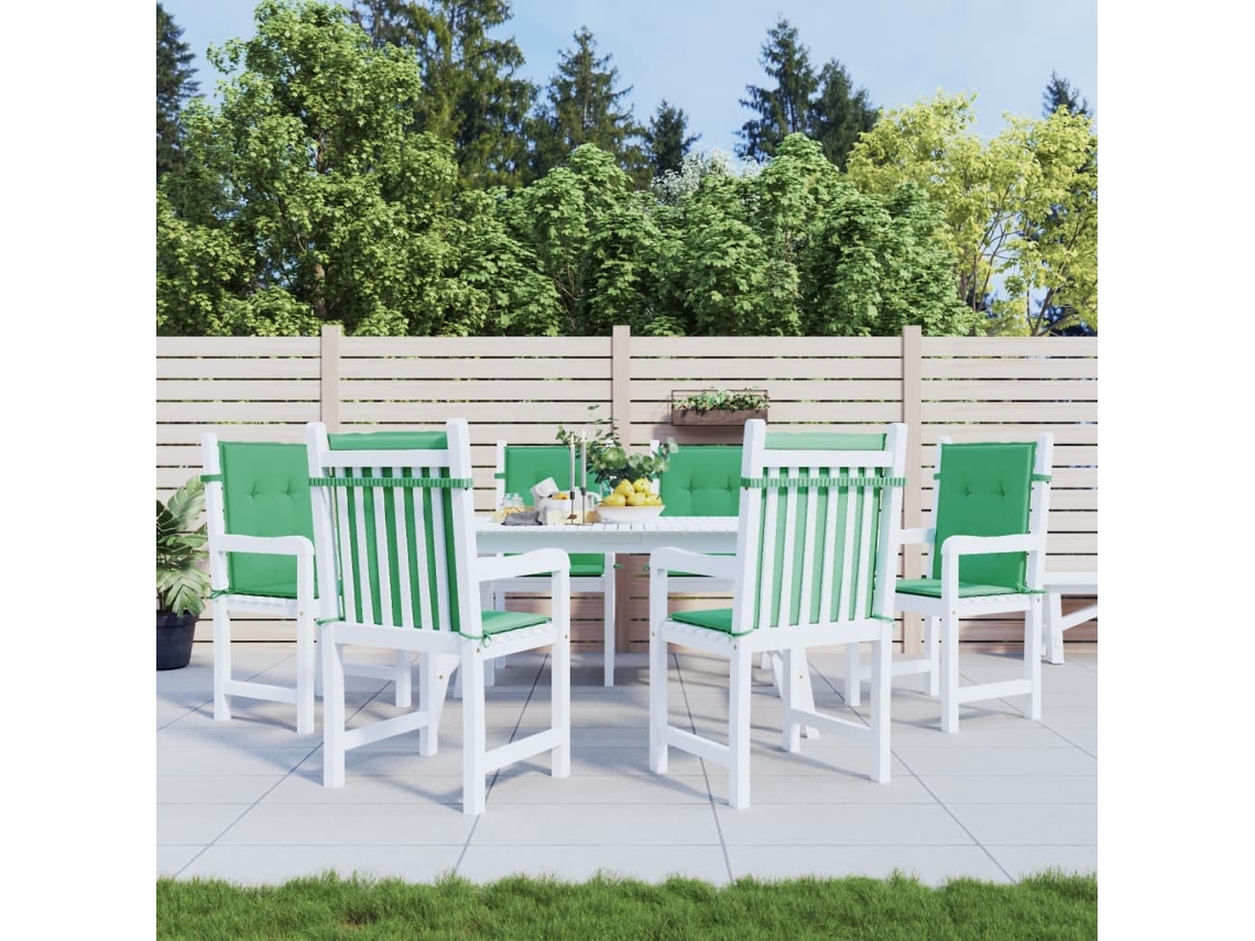 Vidaxl Almofadões Lombares P/ Cadeiras De Jardim 6pcs Oxford Verde