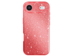 Capa Para Iphone Air Com Acabamento Bimaterial E Glitter Vermelho.