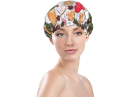 Touca De Banho Feminina, Reutilizável, Impermeável, Dupla Camada, Com Elástico, Ideal Para Cabelos Longos, Com Estampa