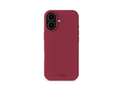 Capa De Celular Iphone 17 Em Silicone Vermelho Aveludado