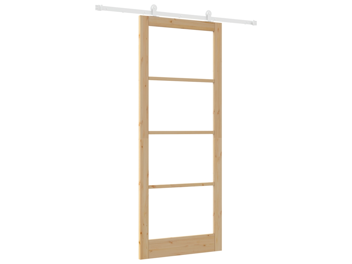 Conjunto 1 Porta Moderna Vidaxl Castanho Madeira De Pinho Maciça (93 X 232 Cm)