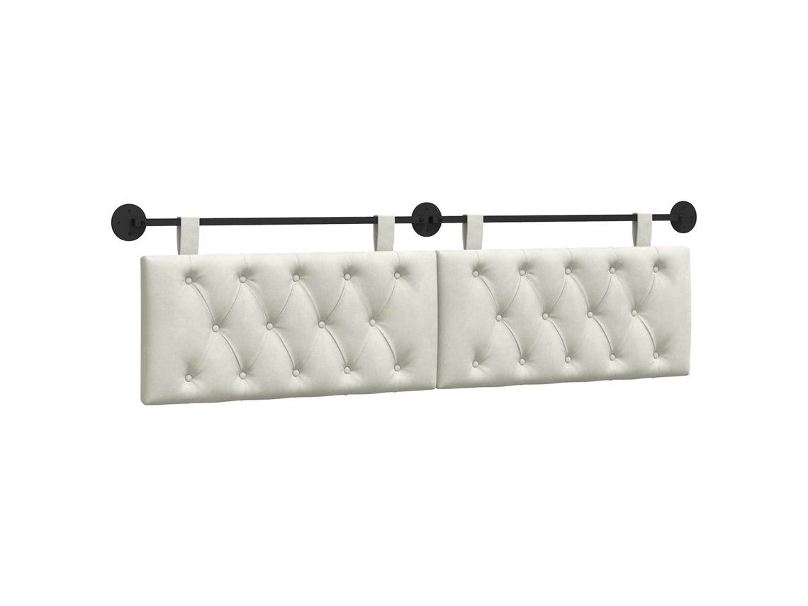 Cabeceira Suspensa com Luz Led Creme Veludo MAISON EXCLUSIVE