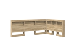 Conjunto 1 Cabeceira De Armazenamento Vidaxl Castanho Madeira De Pinho Maciça (120 Cm)