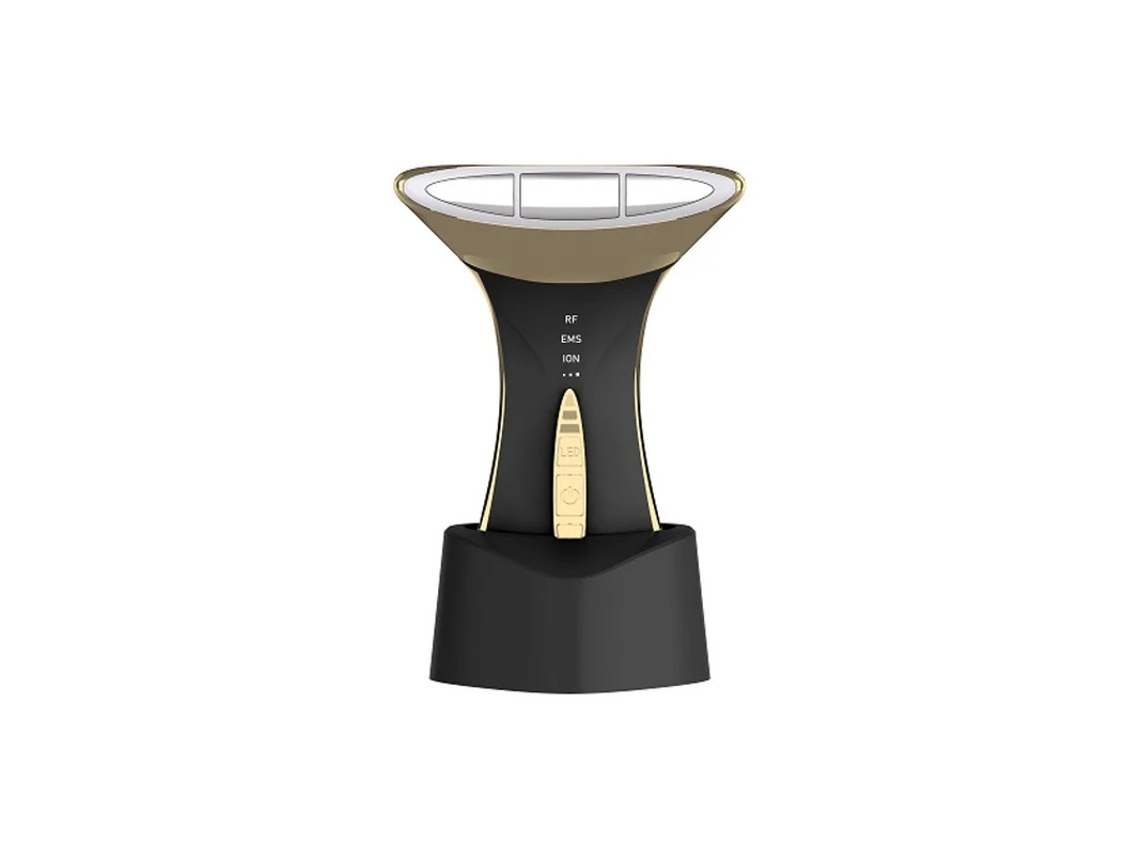 Ferramenta Para Pescoço E Rosto Com Led De 5 Cores Para Cuidados Com A Pele Preto E Dourado Bestvite