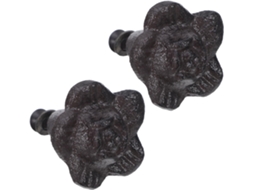 Puxadores Pretyzoom Vintage Em Ferro Fundido Para Armários E Gavetas, 2 Peças, Design Rústico Preto, Resistentes Ao