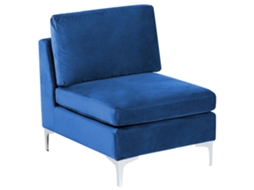 Módulo De Cadeira Beliani Evja De Veludo Azul Marinho 65x85x84
