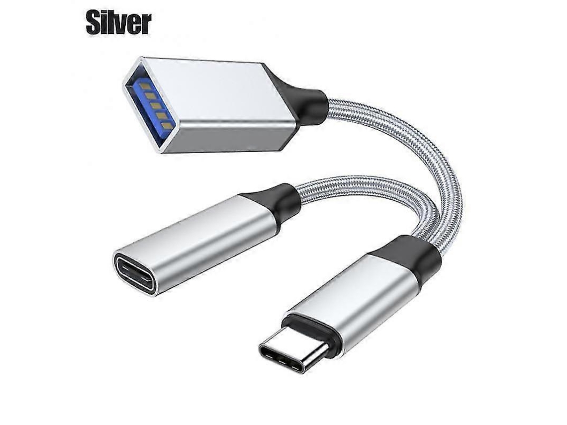Cabo Adaptador Usb C Otg Para Telefone 2 Em 1 Tipo C Para Usb A Com Carregamento Pd Hengjian