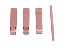 Kit de Maquiagem para Lábios 4 em 1 com Gloss, Matte e Brilho para Mulheres - Ferramentas de Beleza