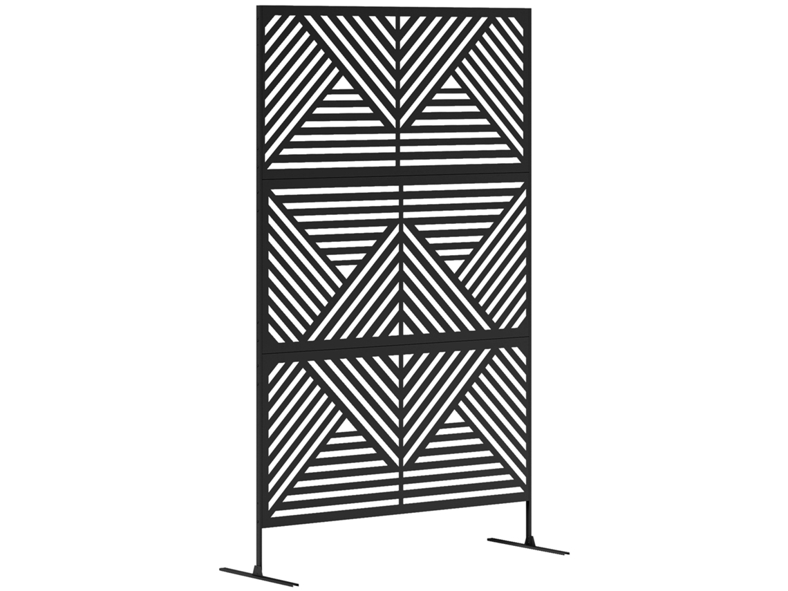 Divisória De Ambiente Externa Decorativa Com Treliça Para Plantas Trepadeiras, 122x45x198 Cm, Preta.