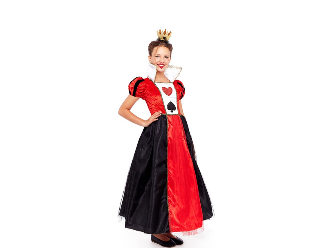 Fato de Menina PARTILANDIA Rainha de Copas Vermelho e Preto (Tam.: 4 a 6 anos)