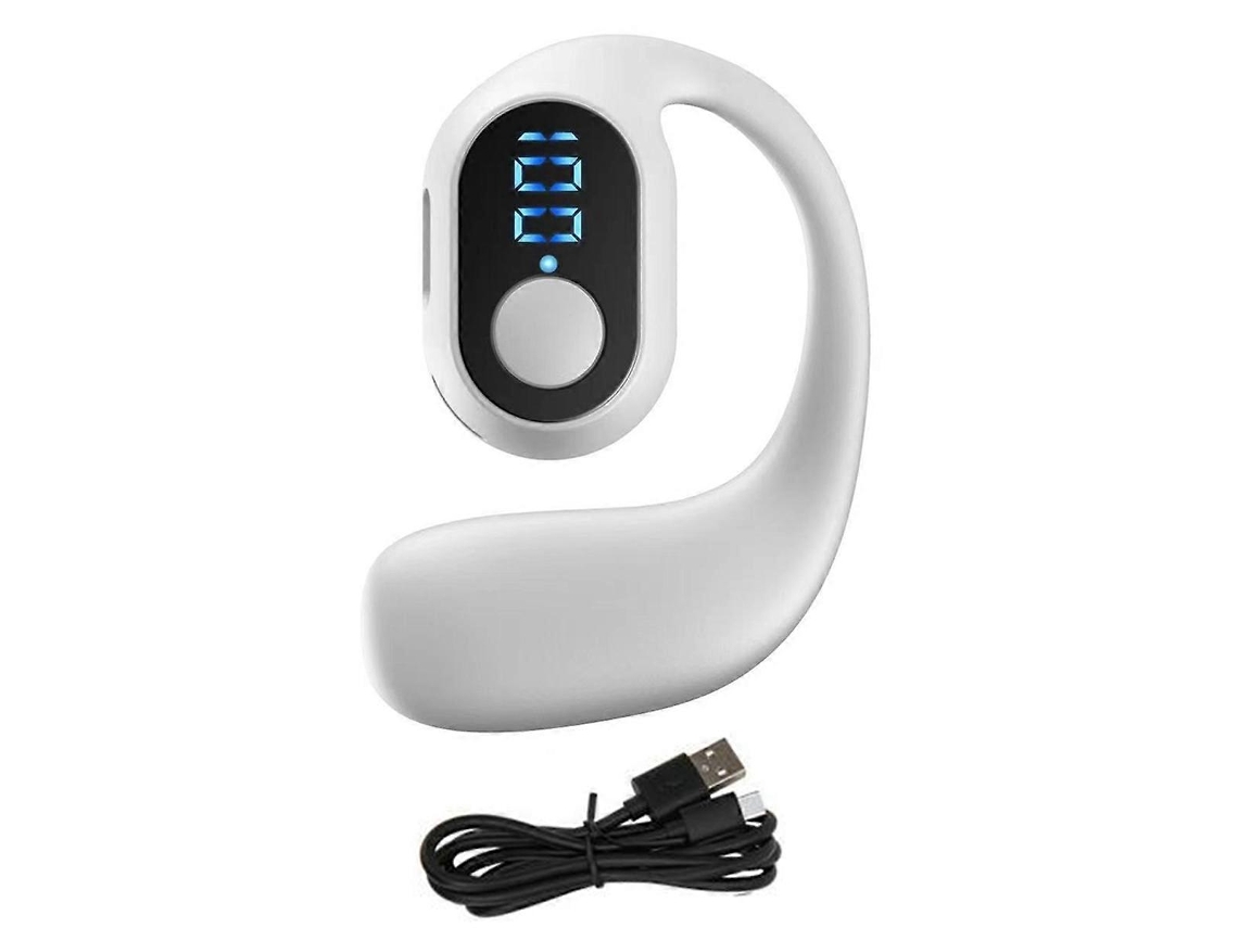 Fone De Ouvido Bluetooth De Pendurar Com Visor Digital Na Cor Branca Ly Ebike