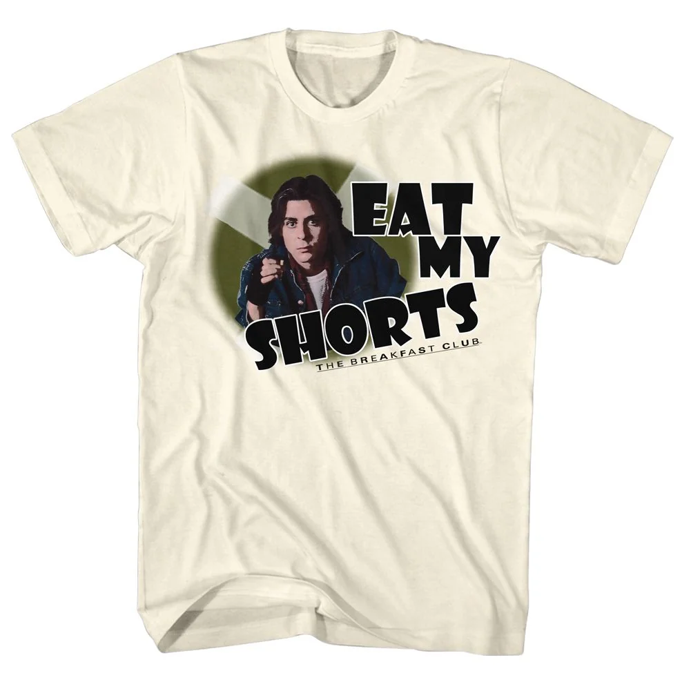 Rockinstone Breakfast Club Movie Eat My Shorts Solid Natural Adult T-shirt Size:m